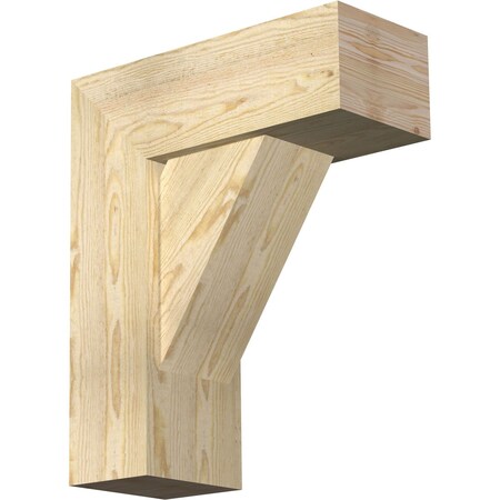 Ekena Millwork Traditional Block Rough Sawn Bracket w/ Offset Brace, Douglas Fir, 8"W x 20"D x 24"H BKT0806X20X24TRA05RDF